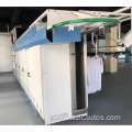 Tunnel finishing steam and hot air ironing machine